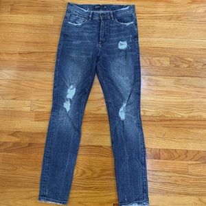 Zara distressed straight leg skinny jean